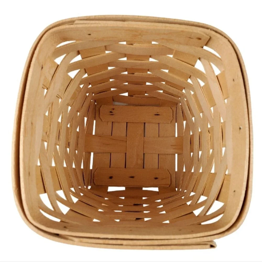 LONGABERGER 1997 Square Basket w Green Stripe Liner & Protector USA
